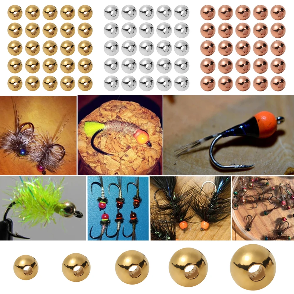 Cuentas de cabeza de atado de moscas ranuradas de tungsteno, materiales de atado de moscas, bolas de cabeza de Nymph, 2/2, 5/2, 8/3, 5mm, 25 piezas, nuevo - imagen 5
