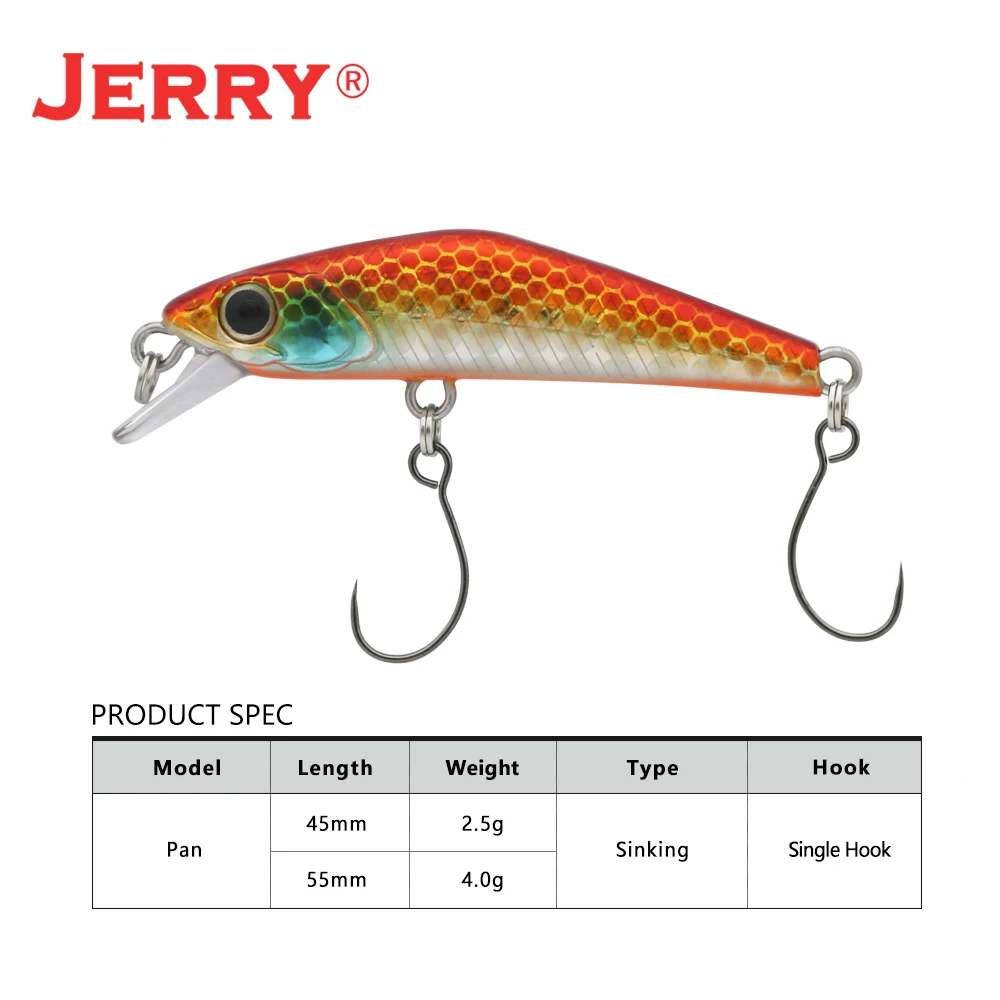 Jerry Pan Jerkbait Minnow Señuelos de Pesca Buceo Profundo Cebos Duros Artificiales 45mm 55mm Hundiendo Pike Bass Pesca Tackle - imagen 5