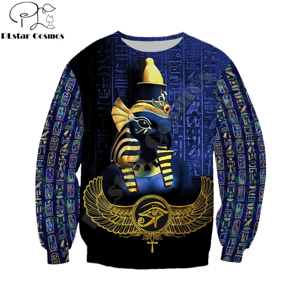 Sudadera con capucha con estampado 3D de Dios Horus egipcio para hombre, Sudadera con capucha de moda Harajuku, chaqueta de calle, sudaderas con capucha Unisex de otoño KJ670 - imagen 5