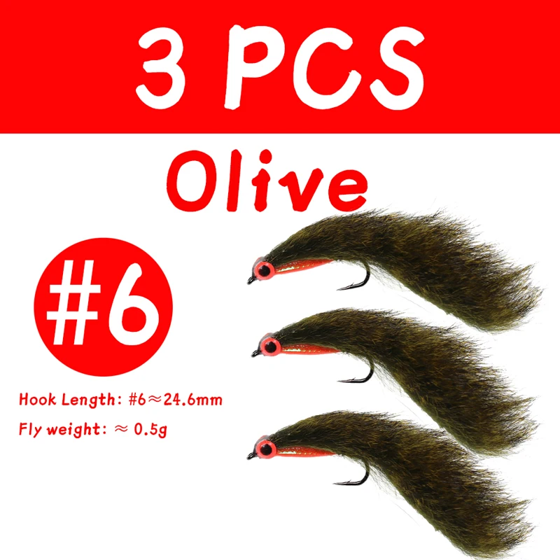 3PCS OLIVE SIZE 6