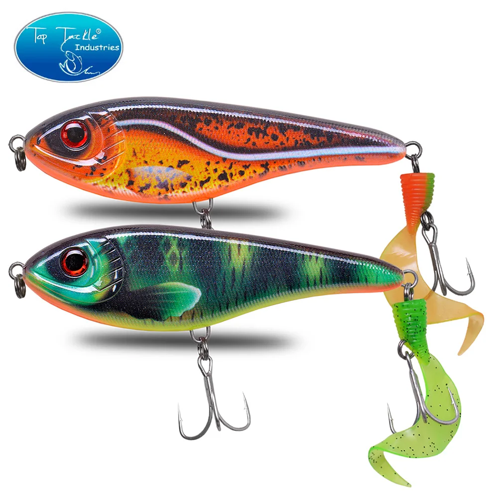Jerk cebo con cola suave señuelo de pesca para Lucio 150mm 85g CFLURE Muskie Pike Big VIB señuelo de pesca cebo duro Jerk 24 colores - imagen 3