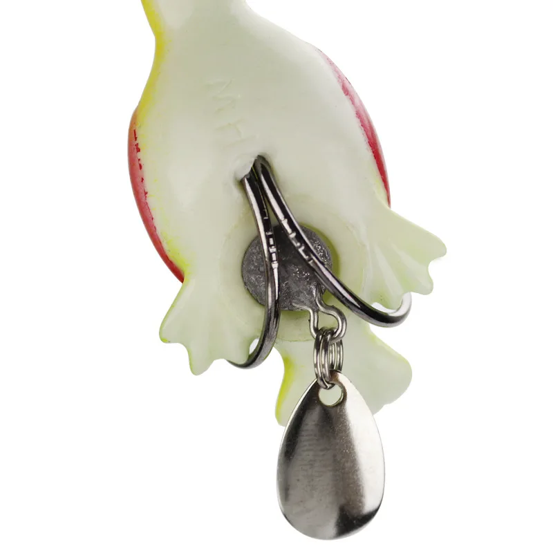 Señuelo de pesca de rana revisado de pato de simulación 7cm/11g con cucharas señuelos artificiales cabeza de serpiente pez negro 1 pieza de venta - imagen 4