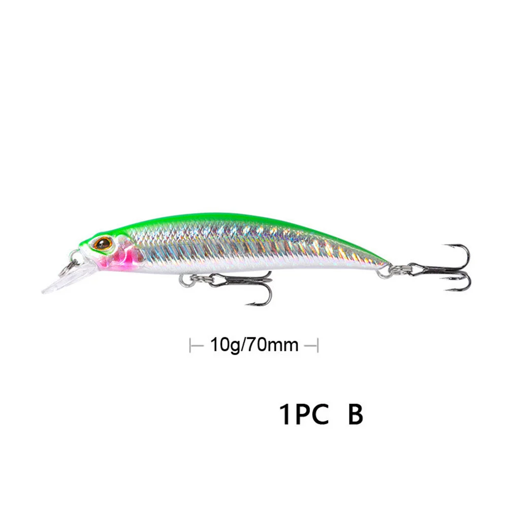 Señuelo de pesca de pececillo láser, 1 Uds., 7cm, 10g, hundimiento, Japón, cebo duro Artificial de fundición larga, Lucio, Wobblers, Crankbait, pesca de carpa - imagen 5