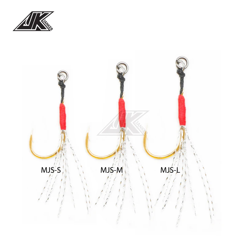Anzuelo de pesca de mar pequeño JK, aparejo para Micro Jig, 7g, 15g, 30g, 40g, chapado en oro, línea de Kevlar de 5mm, anzuelos de Micro asistencia, plantilla ligera - imagen 3