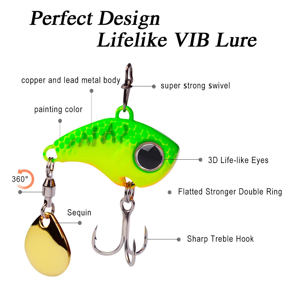 PROBEROS-Señuelos de Pesca de Metal, 50 piezas, Vib Spoon 5-10-15-20g, cebo para Lucio, trucha, Jig Spinnerbait, Whopper de Pesca vibratorio - imagen 3