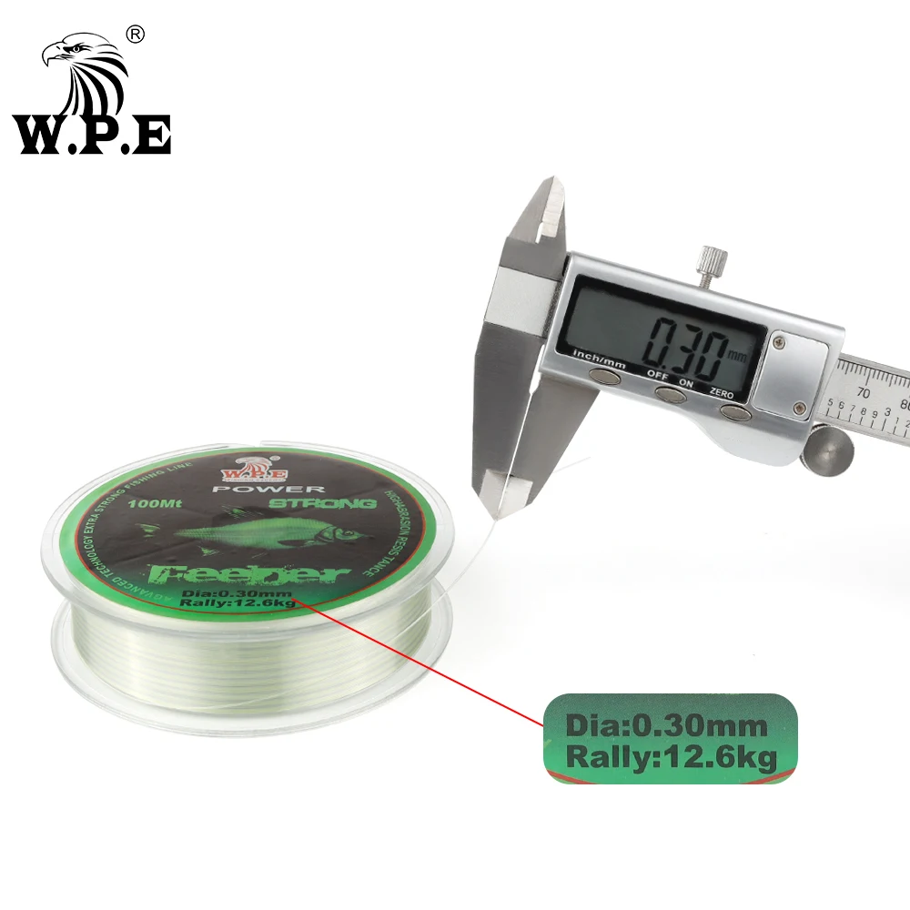 Línea de pesca de nailon W.P.E FeeDer, 100m, 0,20mm-0,60mm, monofilamento súper fuerte, 6,02-37kg, línea principal de carpa, accesorios de pesca - imagen 3