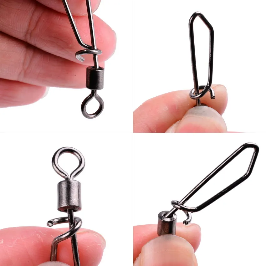 Conector giratorio de pesca con broche en forma de T, 10 unids/caja, 2 #-12 #, para anzuelo, señuelo, aparejos, accesorios de pesca de carpa - imagen 3