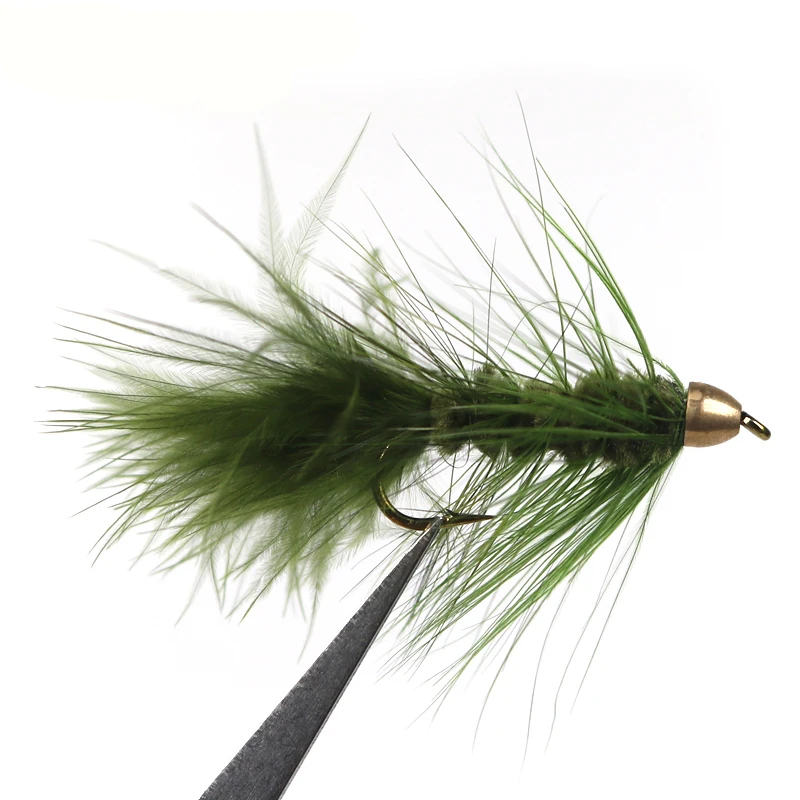 ICERIO 4 Uds cabeza de cono de latón lanoso Bugger Streamer moscas trucha pesca con mosca señuelo cebo - imagen 2