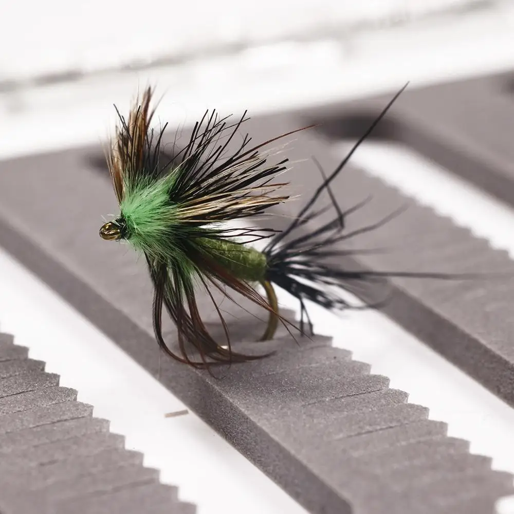 Bimoo 6 piezas # 10 moscas verdes Drake Spinner pesca de trucha mosca Mayfly Spinner moscas secas - imagen 2
