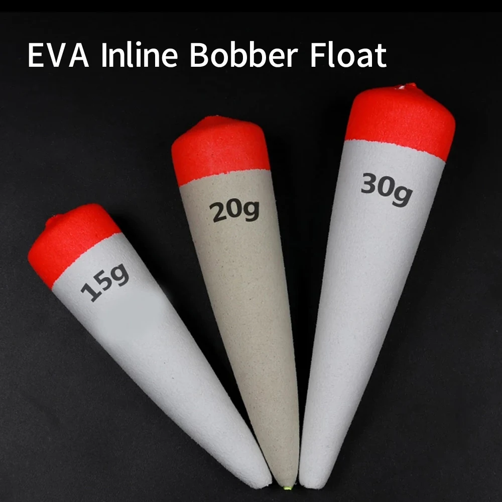 12 Uds pesca en agua salada espuma EVA flotadores Bobber en línea bagre Pike cebo vivo flotador accesorios de plataforma 15g 20g 30g flotabilidad opcional - imagen 2