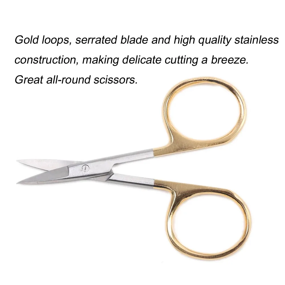 ICERIO 1 Uds. Tijeras para atar moscas de carburo de acero inoxidable versátiles con bucles dorados, cuchillas rectas dentadas, herramientas para atar - imagen 3