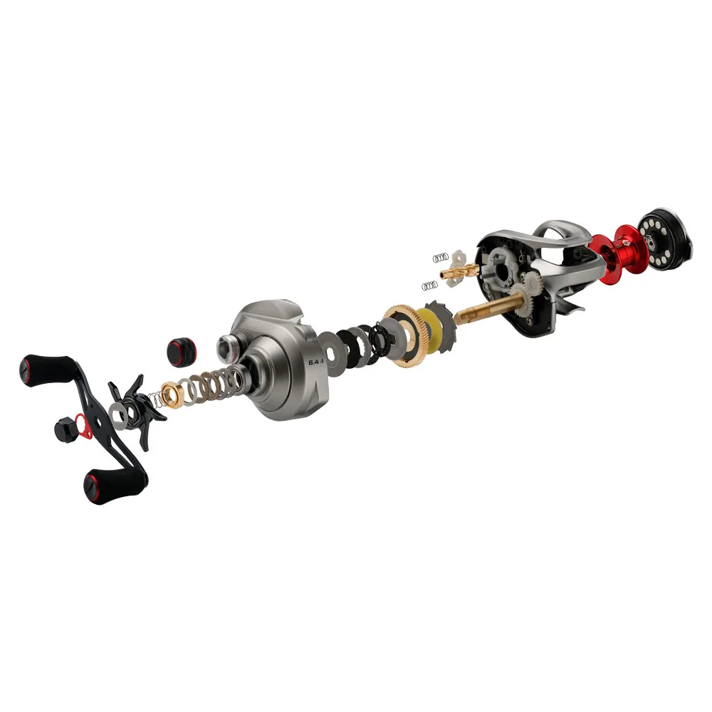 Carrete de fundición de cebo de agua dulce Attack JOHNCOO, sistema de freno magnético de arrastre máximo de 6kg, 9 + 1 BB 6,4:1, carrete de pesca Baitcasting - imagen 5