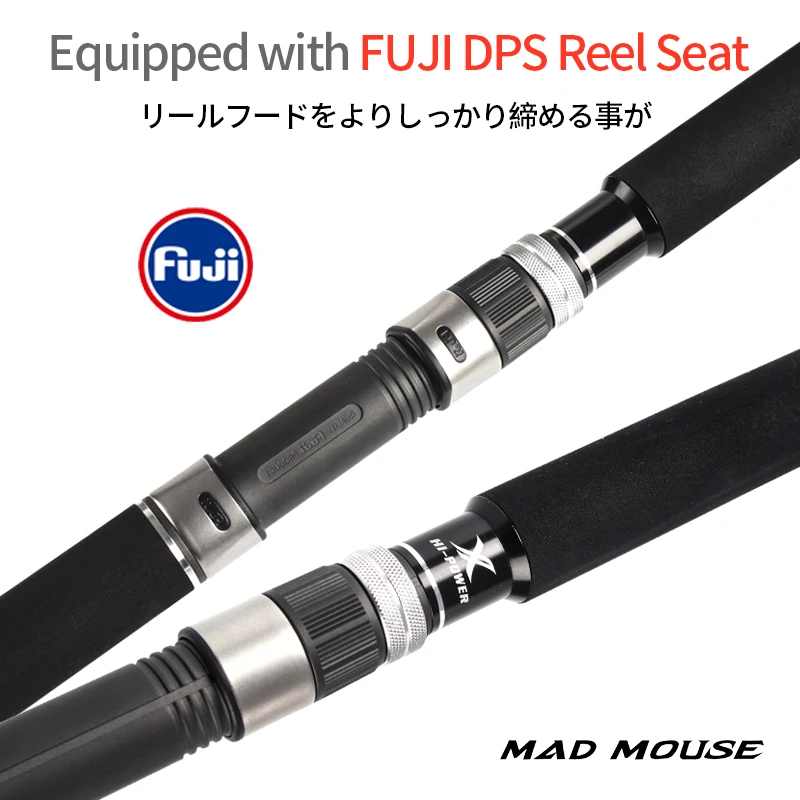 MADMOUSE Kuroshio FUJI piezas de fibra de carbono caña de pescar giratoria con 2,64 m 2,4 m PE 3-10 80H/88XH caña oceánica para pesca GT - imagen 4