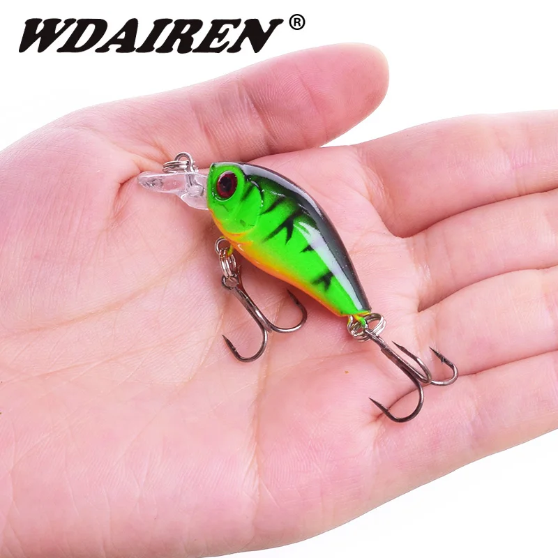 1 Uds Mini señuelo de Pesca Minnow 45mm 4g manivela Wobblers cebo duro Jig TopWater SwimBait Crankbait carpa lubina Pesca aparejos de Pesca - imagen 3