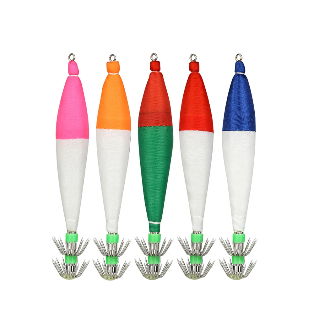 TIANNSII-señuelo de pesca de calamar, plantilla de 10,5 cm y 6,5g, señuelos luminosos de gambas, aparejos de pesca, cebo de pesca artificial de noche isca, 5 uds. - imagen 5