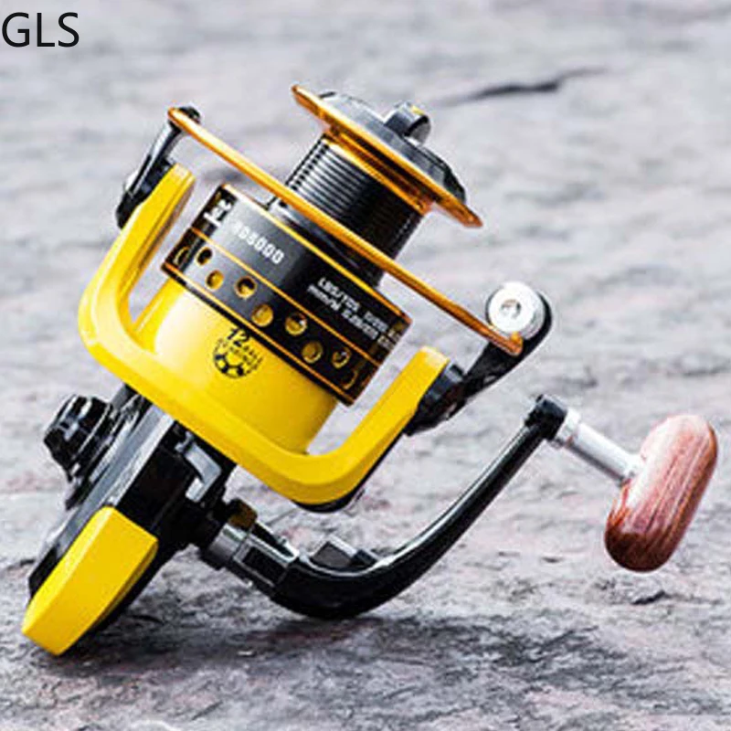 Carretes de pesca de agua dulce para zurdos/diestros, carrete de Metal completo con mango de madera, serie HD, 5,1: 1/5, 2:1 - imagen 3