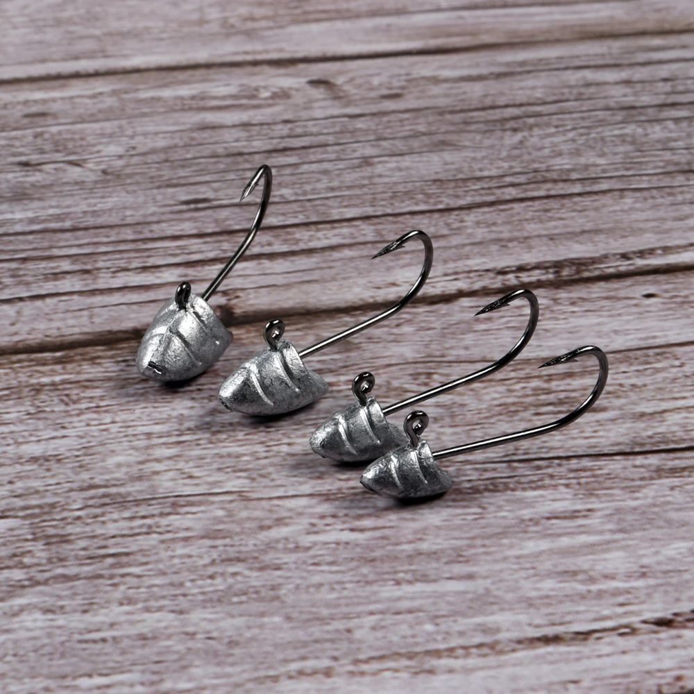 JOHNCOO 20 piezas anzuelos de cabeza 1,5g 2g 3,5g 5g anzuelo de púas con cabeza de anzuelo de gusano señuelo suave anzuelo de Jigging expuesto anzuelos de pesca - imagen 5