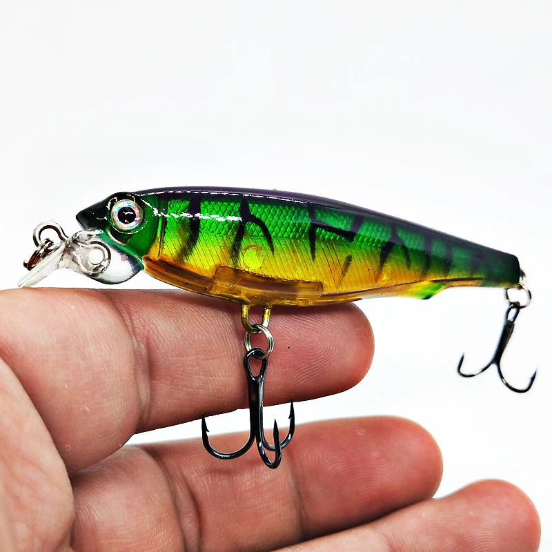 Señuelos de Pesca láser Minnow, 8cm, 7,5g, ojos 3D, Crankbait Wobblers, cebos de plástico duro artificial, aparejos de pesca, 1 ud.