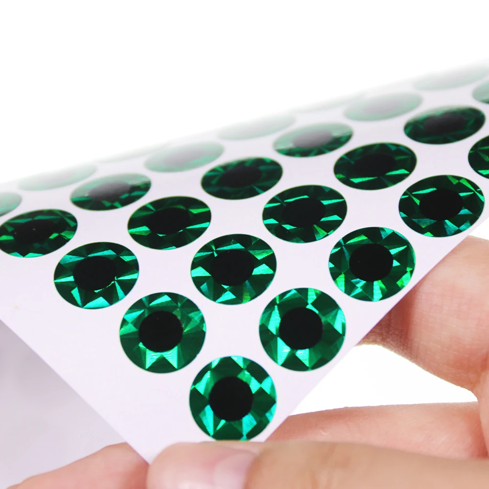Bimoo-pegatina de ojos de pez artificiales, señuelo de pesca plano 2D, de 3mm -12mm, para moscas, señuelos de Metal, decoración, 100 uds. - imagen 4