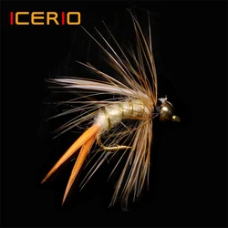 Señuelos de pesca mosca latón ICERIO – Ninfas Stonefly Caddis trucha