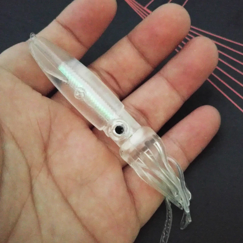 POETRYYI-señuelo de pesca Artificial de silicona, cebo suave de 10cm/8g, pulpo luminoso, atún, aparejos de pesca nocturna, 1 unidad - imagen 5