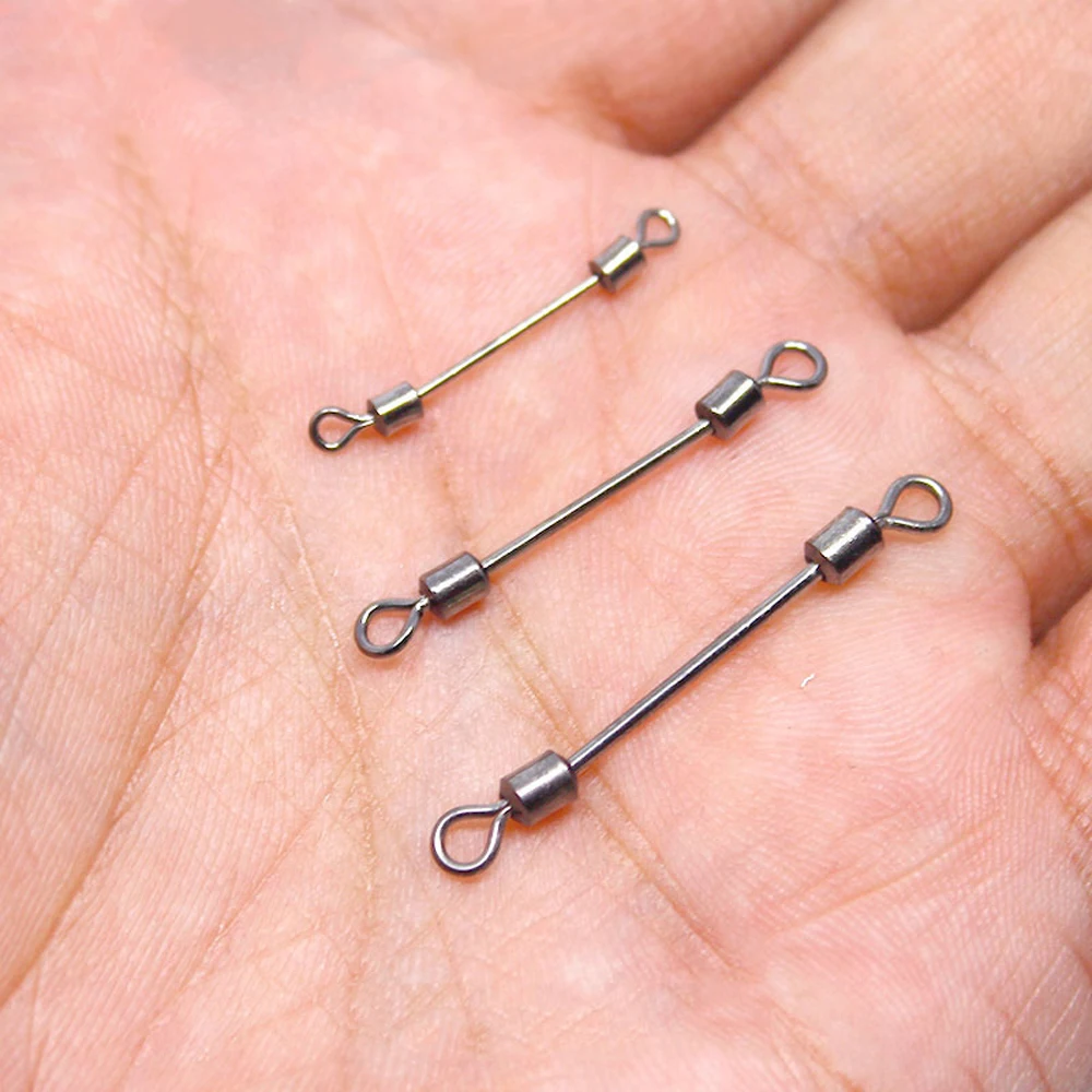100 Uds conector de pesca largo giratorios conectores de rodamiento de barril anillo sólido de plomo accesorios de aparejos de pesca de acero inoxidable herramientas - imagen 4