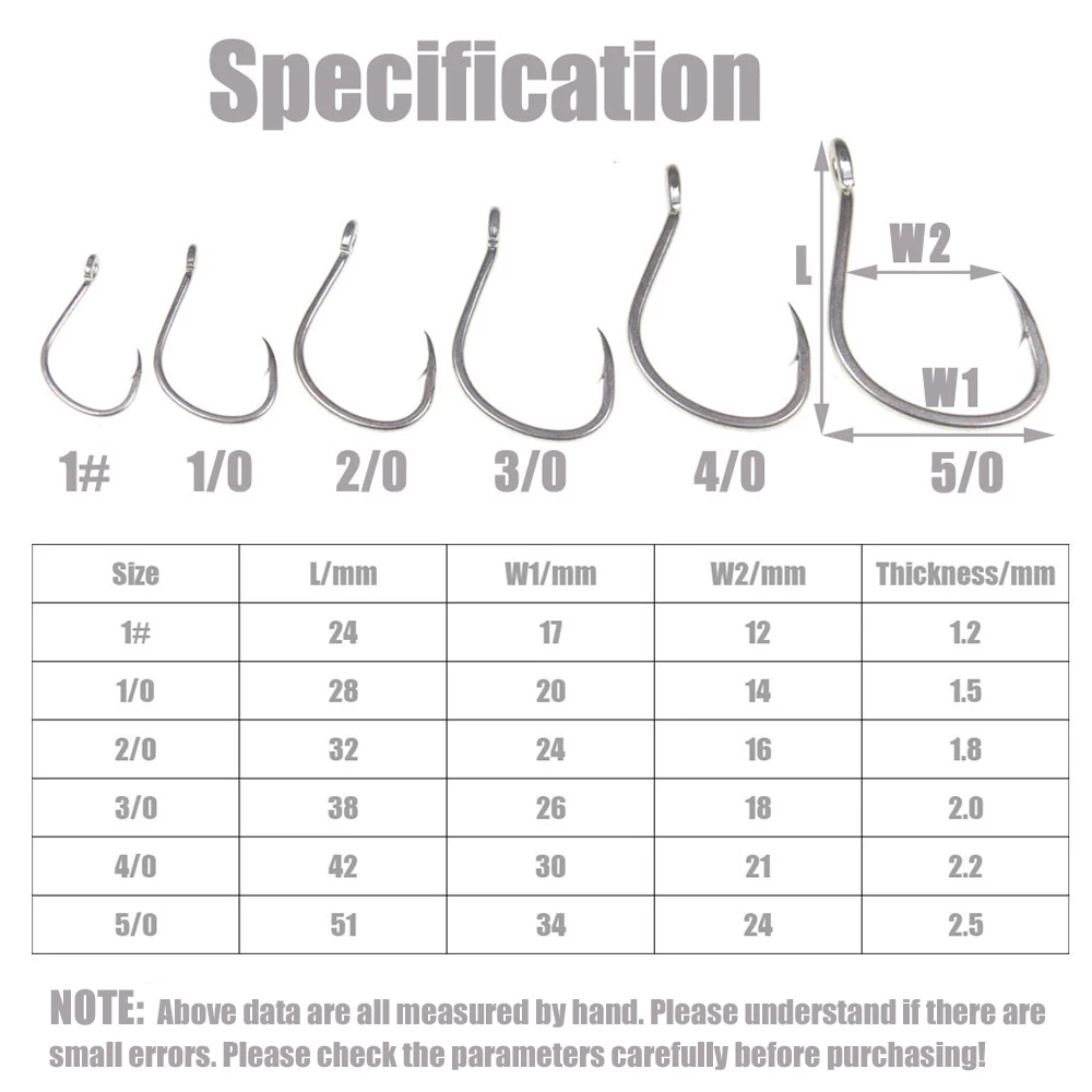 100 Uds. Gancho de púas de alambre de acero grueso de estaño mate antioxidante fuerte ayuda para agua salada anzuelo de señuelo de Jigging 1 # 1/0 2/0 3/0 4/0 5/0 - imagen 3