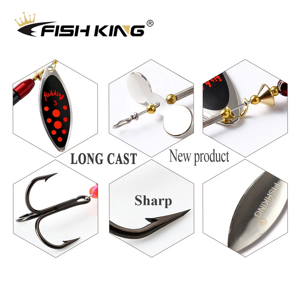 FISH KING-señuelo de pesca de 20g de largo, anzuelo giratorio para correr profundo, aparejos de pesca, cuchara Artificial, señuelo de Metal para pesca de Lucio - imagen 4