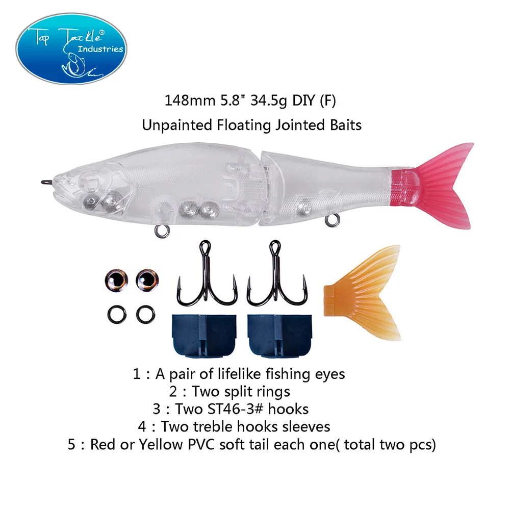 Señuelo de pesca swimbait sin pintar, cebos articulados, señuelo artificial CF de hundimiento lento, flotador de agua dulce, lubina de agua salada - imagen 2