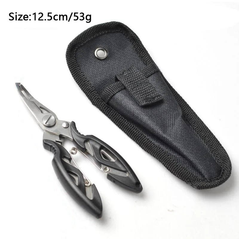 Alicates de señuelo con agarre para peces pequeños, acero inoxidable con cuerda de retención, juego de herramientas de pesca al aire libre - imagen 3