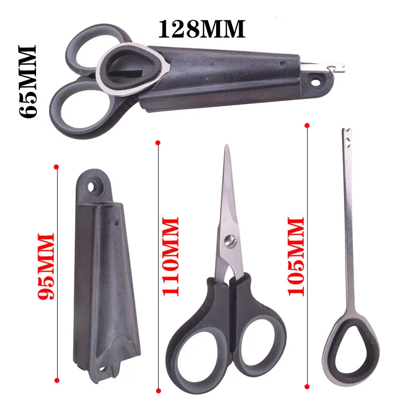 Tijera de pesca de acero inoxidable multifunción, accesorios de electricista, tijeras portátiles, alicates de corte, línea trenzada de PE, herramientas de pesca - imagen 2