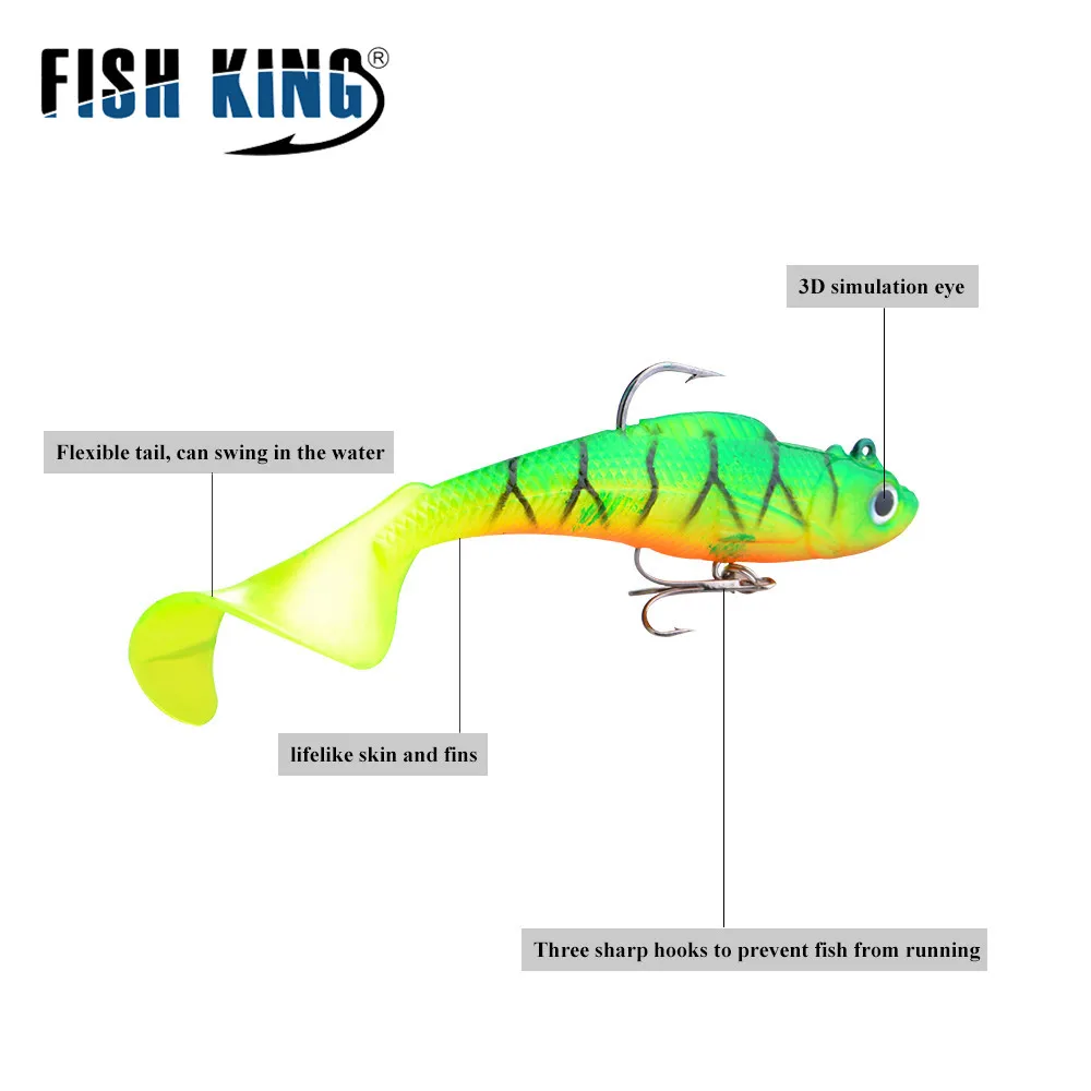 Fishking señuelo blando 3D con anzuelo apilable – vinilo spinning - imagen 2