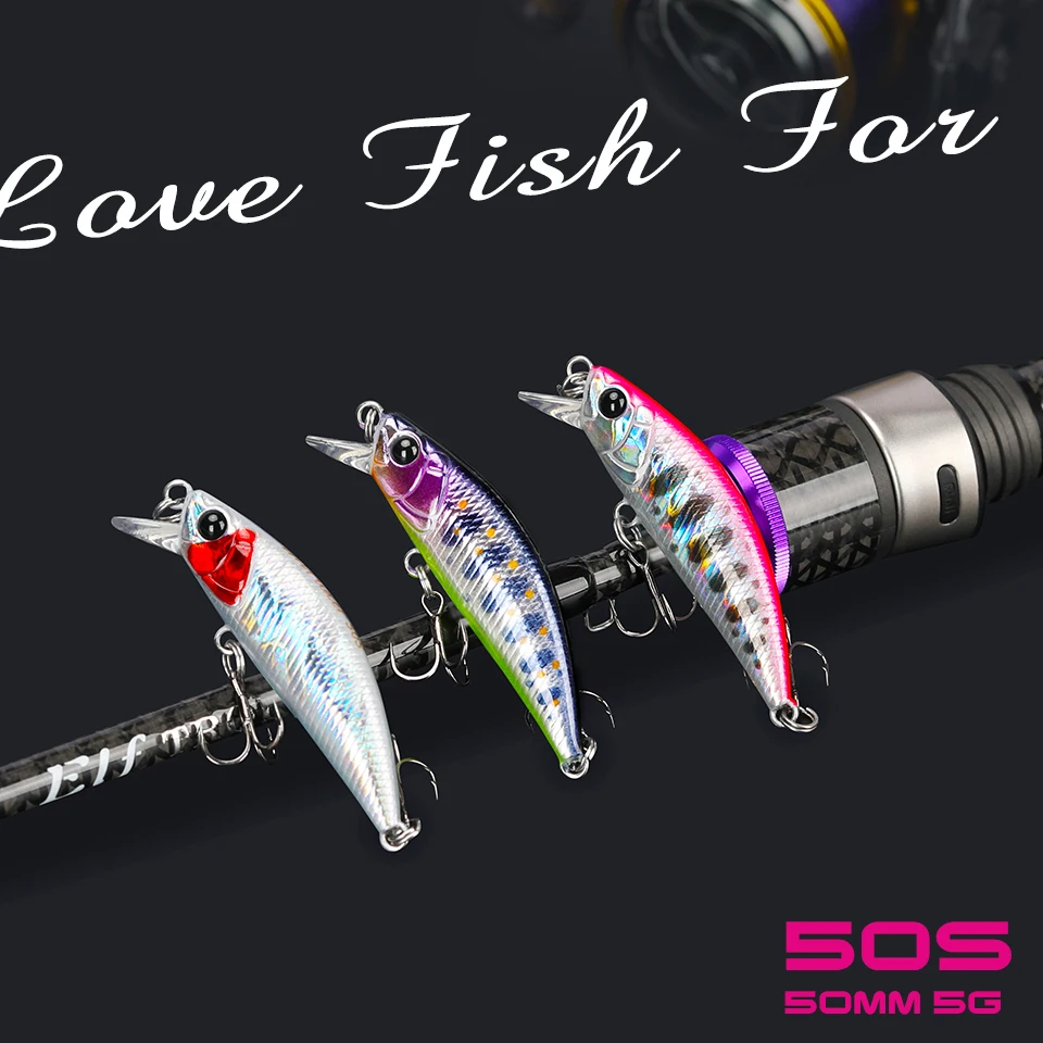 TSURINOYA 50S NUEVA COLOR 5 cm 5g hundimiento Minnow señuelo de pesca TROUT Artificial Jerkbait cebo duro Lucio Wobbler Crankbait