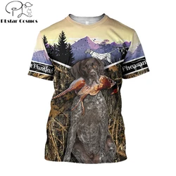 Camiseta manga corta unisex impresa 3D caza de faisán