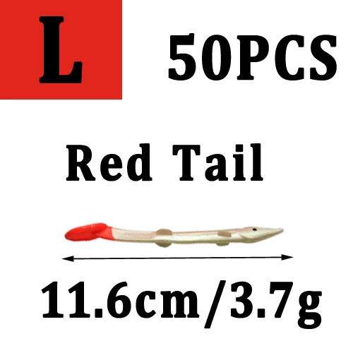 50pcs red tail L
