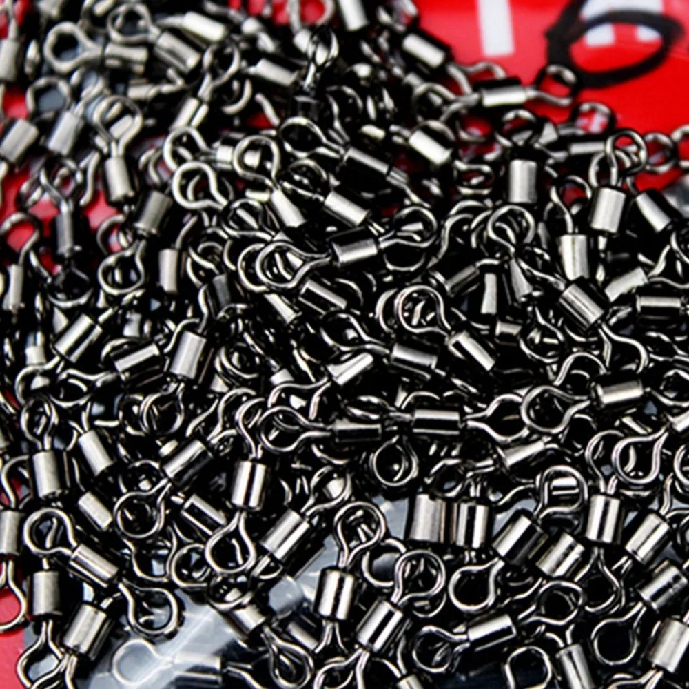 Conector giratorio de acero inoxidable de 100 piezas, ganchos de línea Marina, herramientas y accesorios para aparejos de mosca, pesca rotativa de carpa - imagen 3