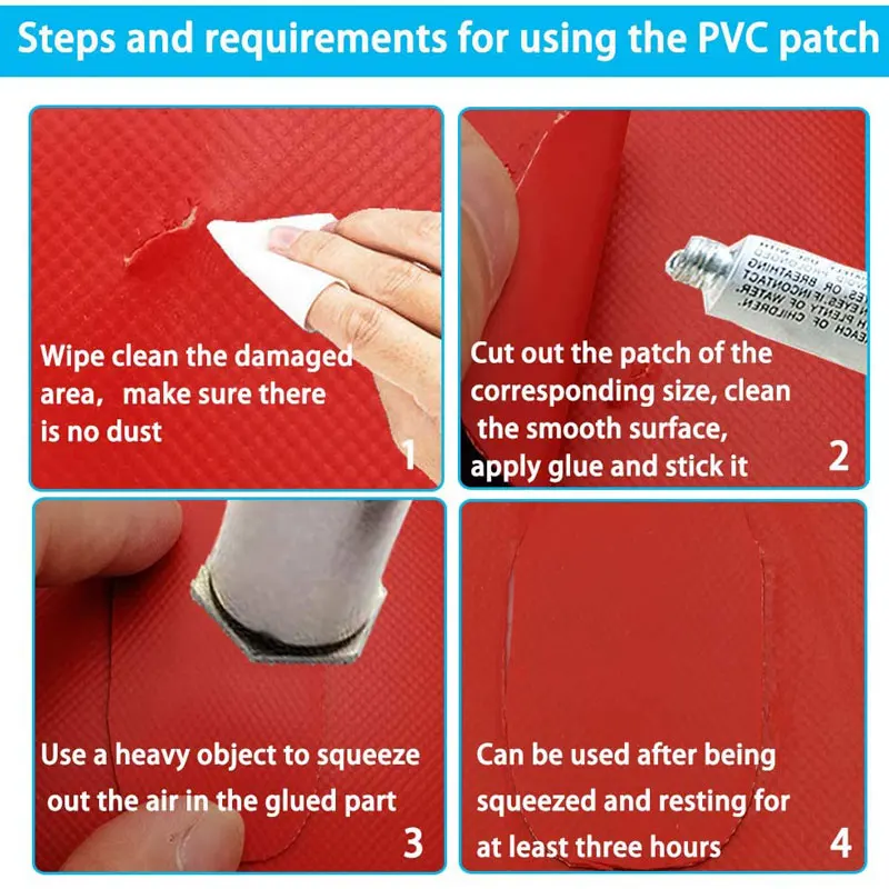 Reparar áreas dañadas con parche de PVC para superficies duraderas y perfectas