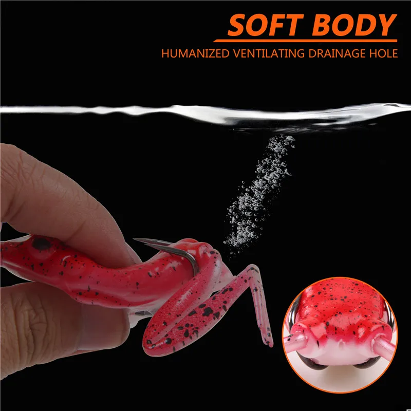 Señuelos de Pesca de rana blanda, cebos artificiales de silicona para pesca de trucha y lubina, 16,4g, 5 unids/caja - imagen 4