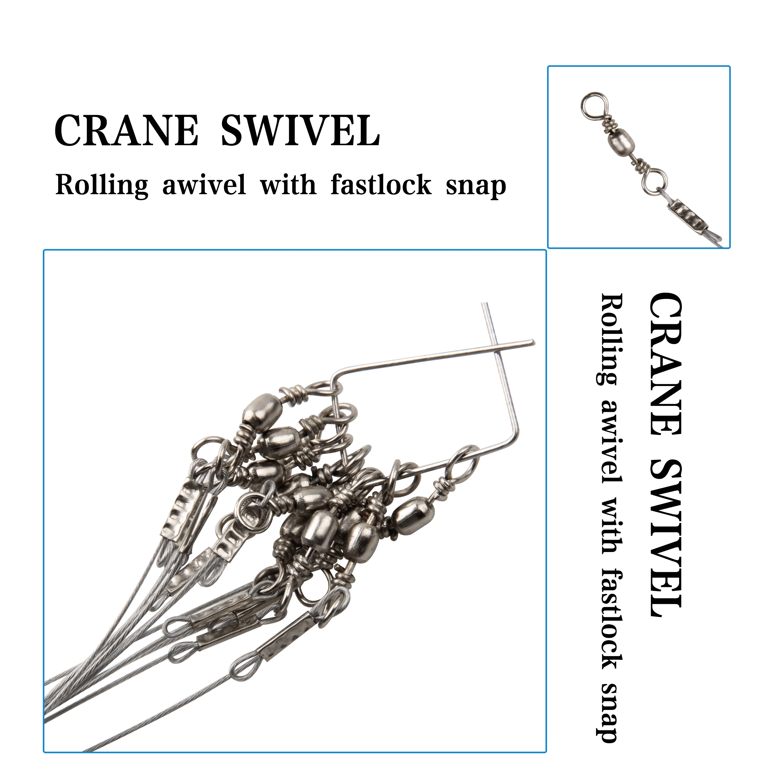 24 Uds 2RD 3RD líder de alambre de acero de pesca antienrollado con líderes de presión giratorios señuelos anzuelos de cebo conector de pesca - imagen 4