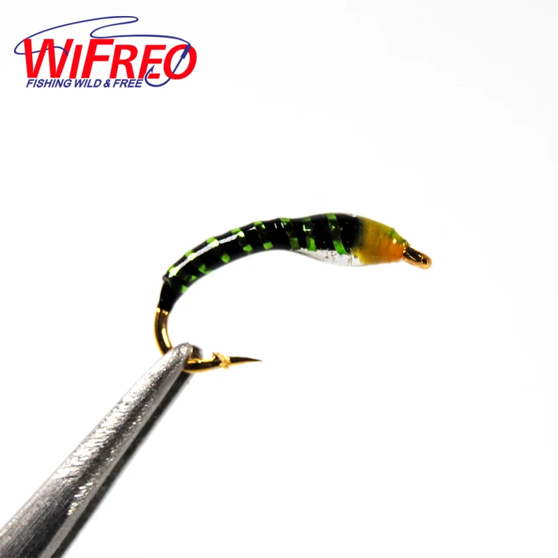 Wifreo 100 Uds. Surtido de moscas de ninfa epoxi Midge Hegene trucha pez blanco cebo de pesca señuelos artificiales tamaño 12 14 16 18 - imagen 4