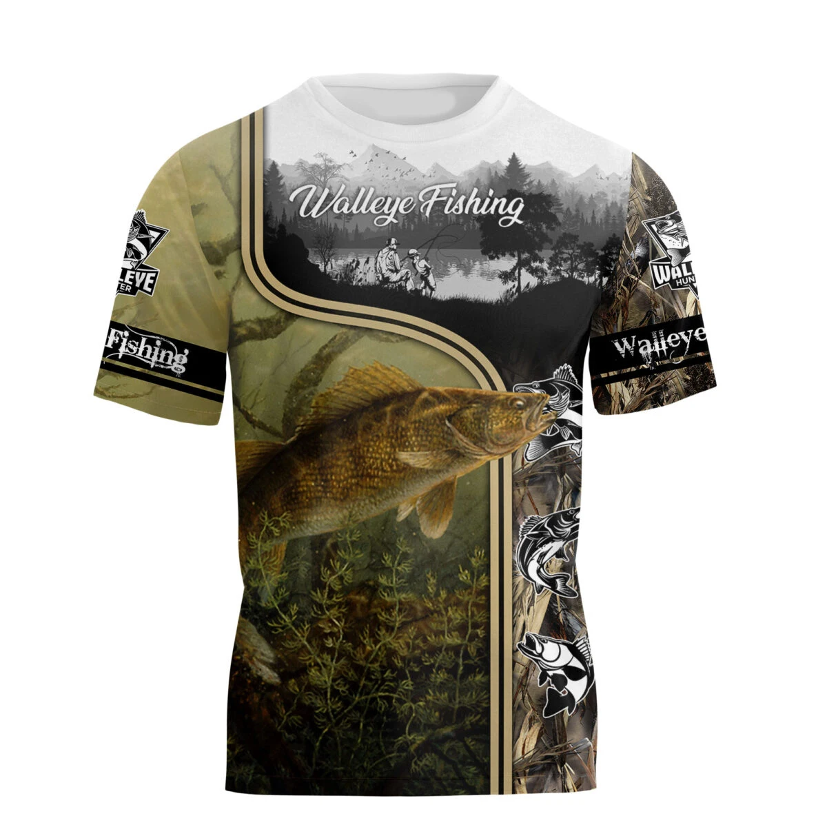 Camiseta pesca Walleye 3D impresa manga corta para hombre - imagen 3