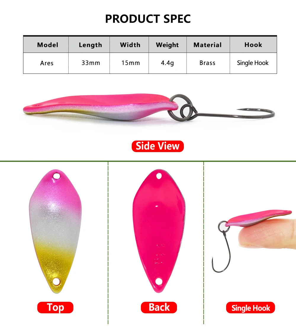 Este elegante señuelo de pesca presenta un diseño rosa vibrante perfecto para atrapar peces con un solo gancho