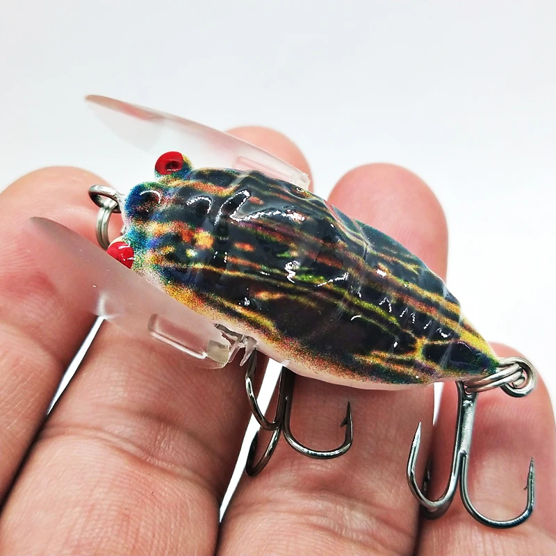 Señuelos biónicos de Pesca, cebos duros artificiales de 5cm y 6g, simulación de Cicada Wing Topwater, Wobbler, 1 unidad - imagen 2