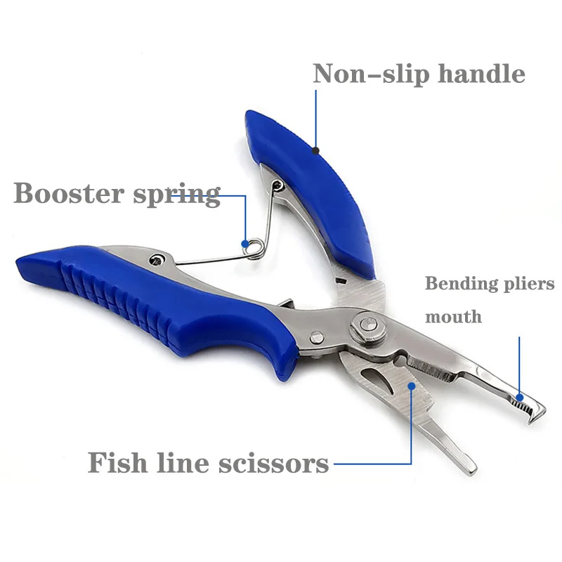 Tijeras multifuncionales para uso de peces, abrazadera de señuelo de acero inoxidable, alicates de pesca, gancho cortador de línea, herramientas de aparejos de pesca portátiles, 1 ud. - imagen 3