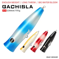 MAD MOUSE-señuelo Popper GT Surface Popper de madera, 22cm, 190g, para pesca en barco, cebo de mar profundo