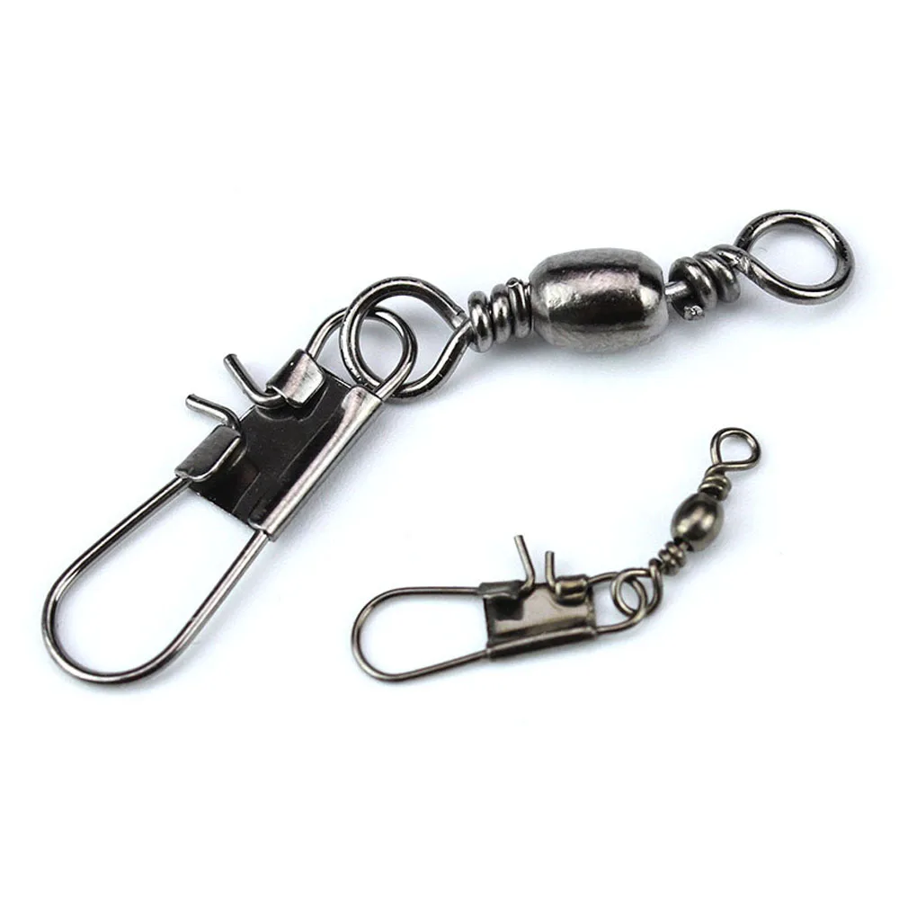 50 Uds. Giratorios de acero inoxidable conector de pesca Pin rodamiento giratorio con línea de anzuelo a presión conectores de señuelo accesorios de aparejos - imagen 4
