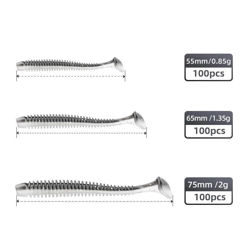 MEREDITH-señuelo suave de Pesca de Mar, 55mm, 65mm, 75mm, Wobblers, cebo de silicona Artificial, Swimbait, cebo suave, juego de Señuelos de Pesca de carpa falso - imagen 5