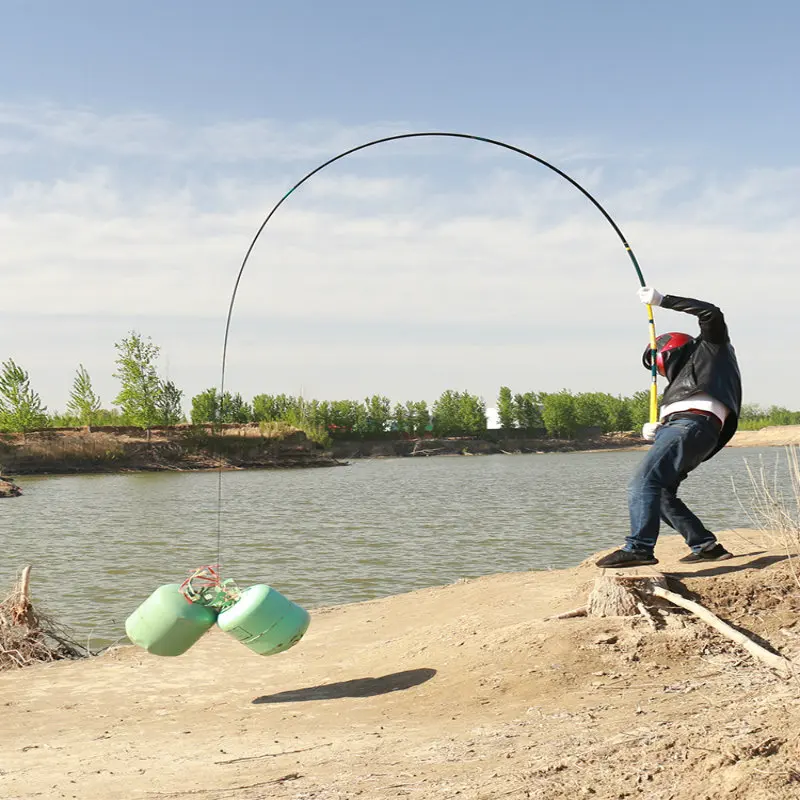 Caña de pescar telescópica de fibra de carbono, palos giratorios de mano, superduro, azul, esturión, Wedkarstwo, Olta, 3,6 m-10m - imagen 4