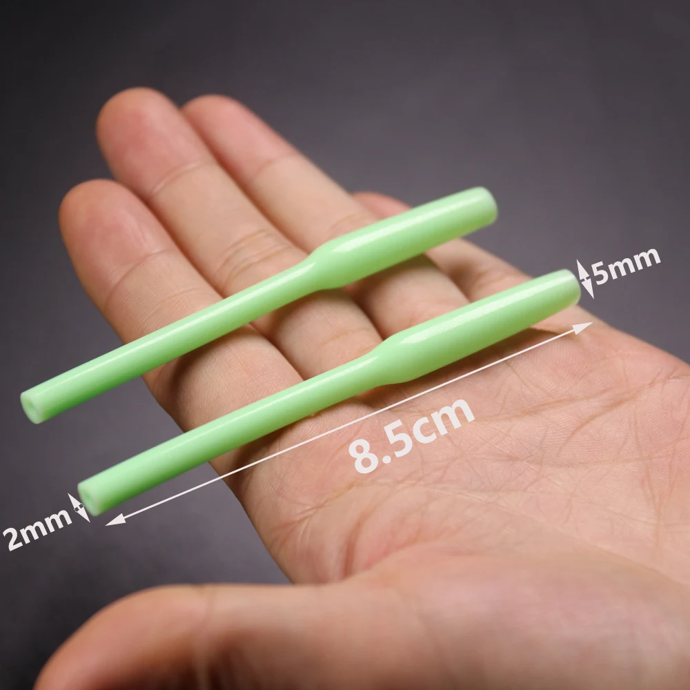 Elllv-manguito de anzuelo de tubo luminoso, accesorios de aparejo de pesca, tubo Protector de líder de anzuelo para pesca de agua salada que brilla en la oscuridad, 100 Uds. - imagen 3