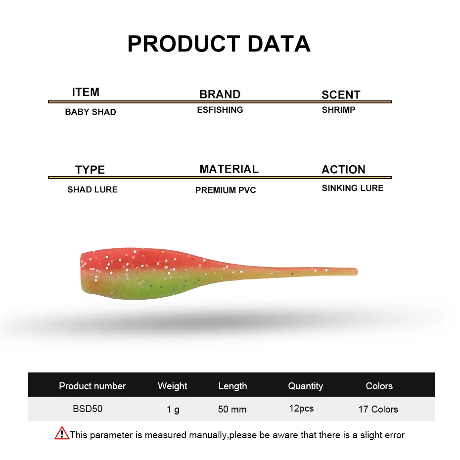 KESFISHING-Cebo Artificial suave para perca, Lucio, trucha, doble color, añadir sal, 2" - imagen 2